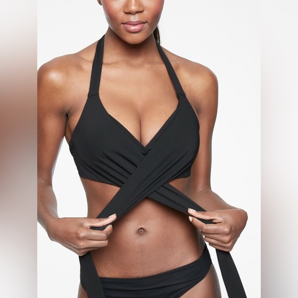 Athleta Bra Cup Wrap Halter Bikini Top 32B/C NWT - Picture 3 of 12
